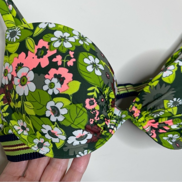 Aerie The Sunny side up floral Bikini Top and High Waisted Bikini Bottom 70’s - Picture 2 of 14